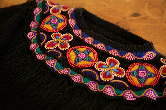 Vintage beaded black sweater - image 4