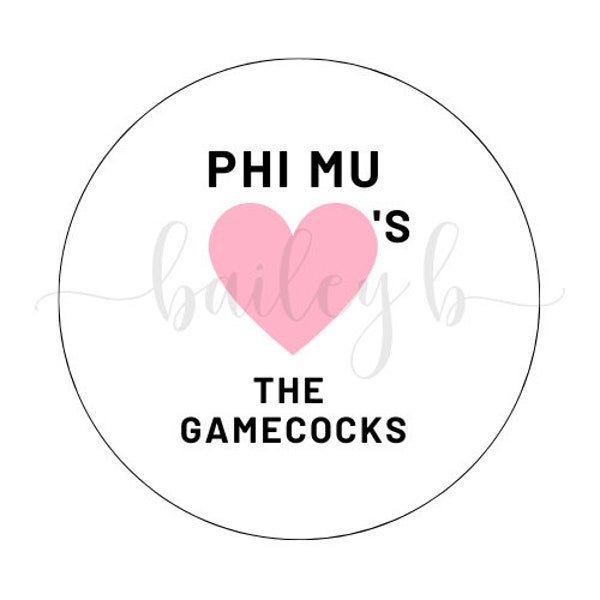 Phi Mu Heart Button | Phi Mu Button