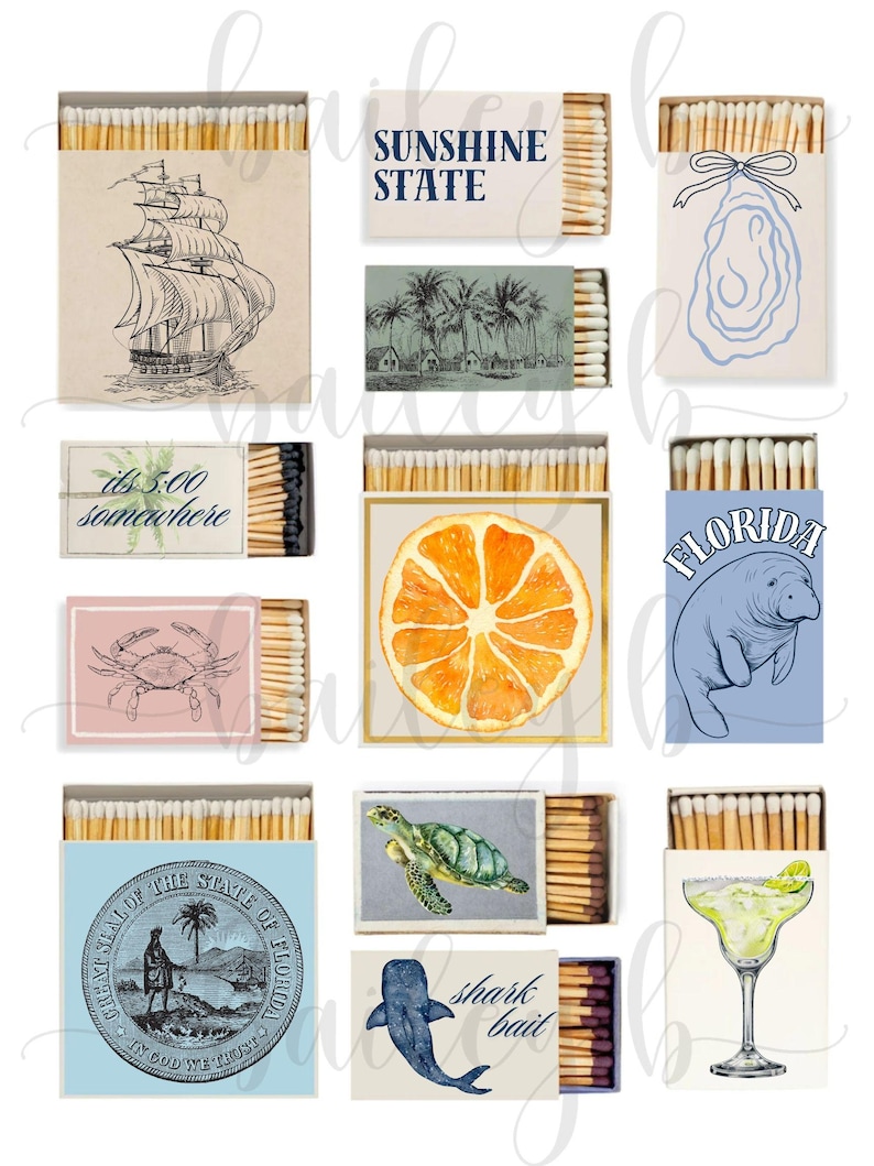 Vintage Florida Matchbook-affisch | Florida-affisch | Vintage-affisch | Matchbook-konst | 40 x 60 cm affisch bild 2