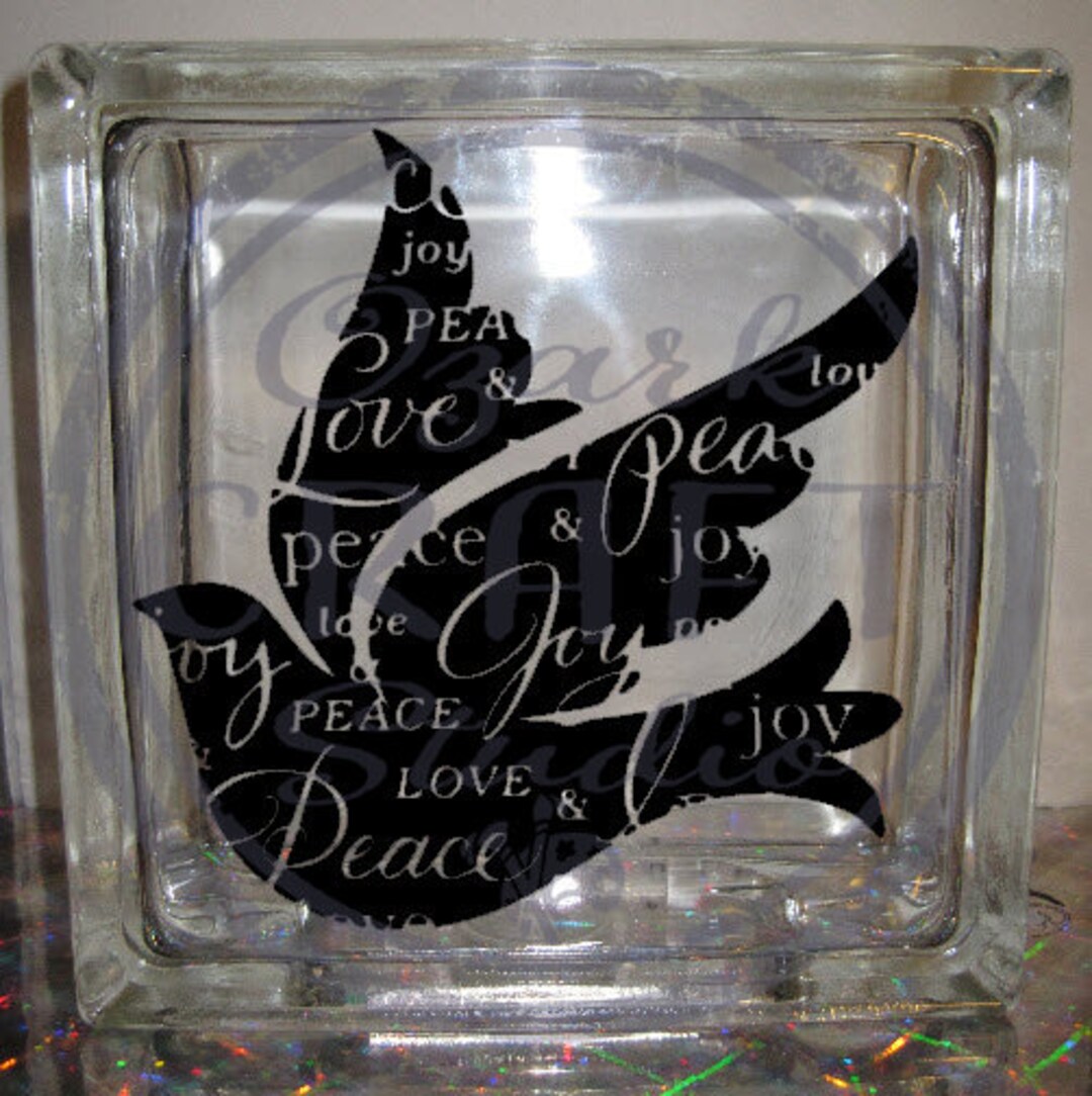 DIY Decal for Glass Block Vinyl Decal Dove Love and Peace Etsy