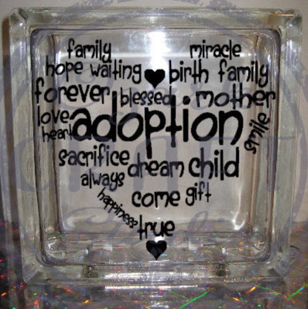 DIY Decal for Glass Block Vinyl Decal Adoption Words Etsy