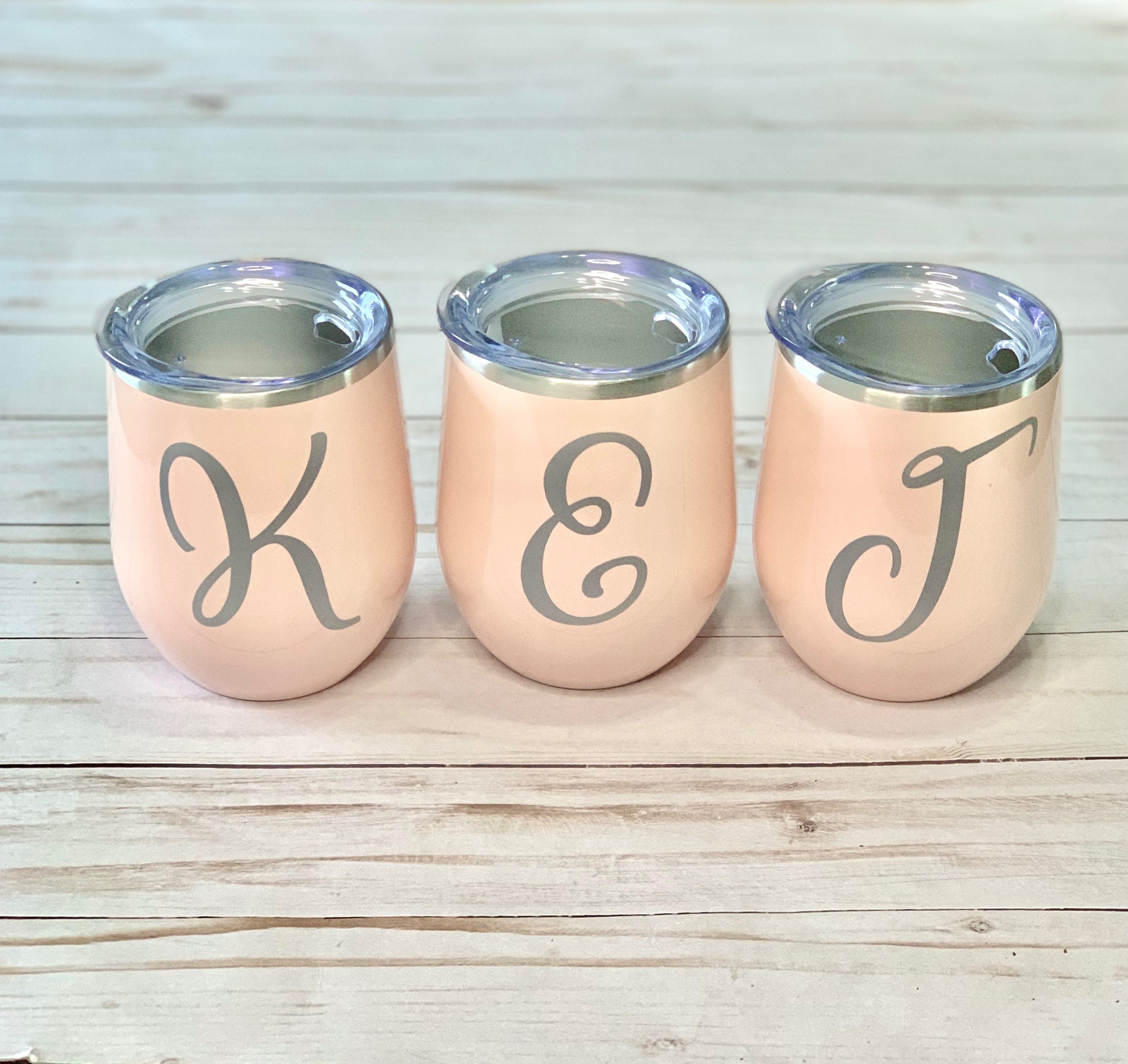 Initial Wine Tumbler / Monogram / Stainless Wine Tumbler / Etsy