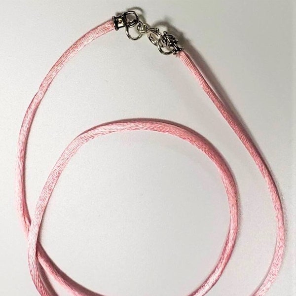 Pink Breast Cancer Neck Cord,Sterling Silver Findings,Breast Cancer Neck Cord,Necklace,Cancer Survivor Jewelry,Cancer Jewelry,Gift