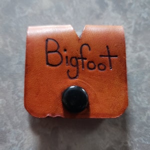 Bigfoot Earbud Case,Big Foot Earbud Holder,Leather Earbud Case,Leather Earbud Holder,Big Foot,Earbud Case,Cord Organizer,Leather Case