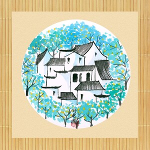 RAN ART - Original Sumi-e Chinese Painting - Landscape - Watercolor