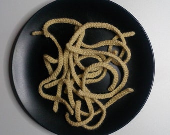 10 crocheted spaghetti, pasta, handmade