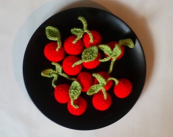 Cerise (1 pièce), crocheté, fait à la main