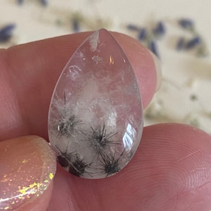 WOW! Star Hollandite Quartz Cabochon - Hollandite Quartz for Jewelry Making - &quot;Soot Sprite&quot; Star in Quartz - Cabochons - RARE - USA Seller