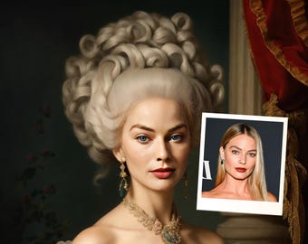 AI Royal Queen Portrait: Personalized Renaissance Gift (Digital or Canvas)