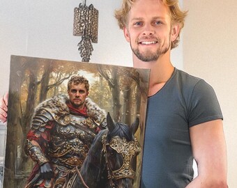 Custom Royal Portrait: AI-Generated Victorian King Art (Digital or Canvas)