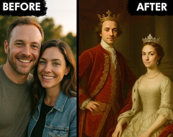 Renaissance Royal Couple Portrait | Custom King and Queen Art