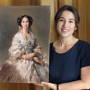RITRATTO REALE, Stampa poster, Ritratto di principessa, Ritratto reale classico da foto, Regalo commemorativo personalizzato per lei, Ritratto storico