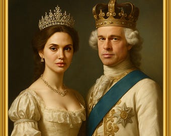 Rococo Royal Couple Portrait | Custom King and Queen Painting