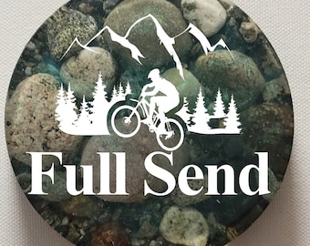 Sottobicchieri in resina per mountain bike, regalo per ciclisti (set da 2)