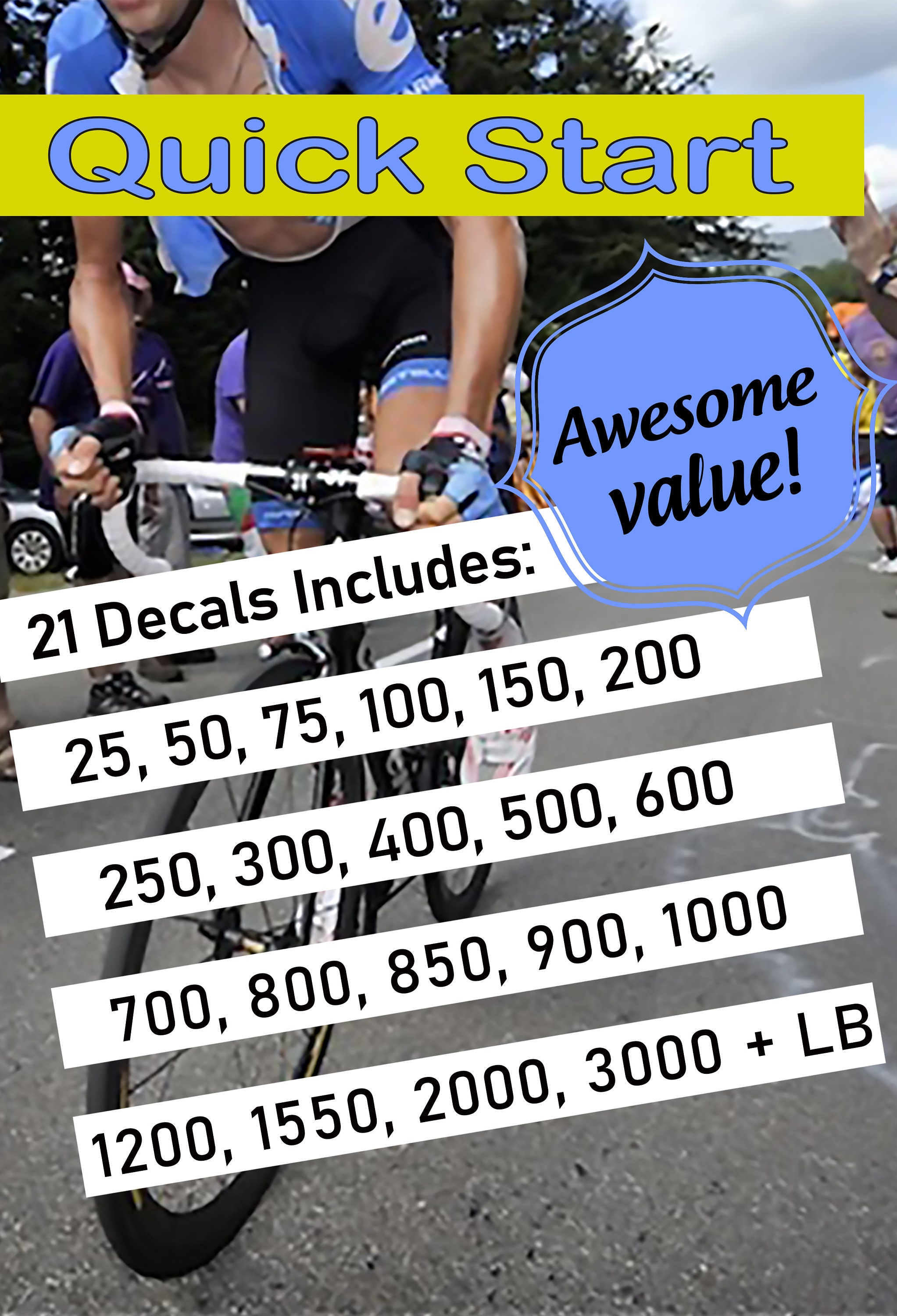 Cycling Achievement Decals Vinyl Decals Indoor Cycling Etsy