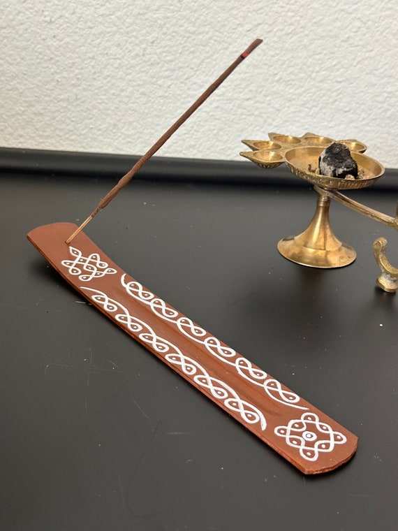 Kolam Incense Stick Holder - Indian Housewarming Decor (9 inch)