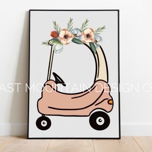 PRINTABLE Cozy Coupe Floral Car, JPG Files