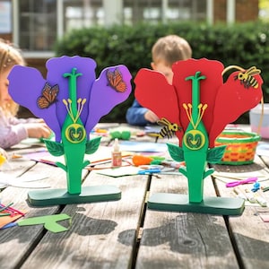 Puzzle z częściami kwiatów – praktyczna nauka i ekspozycja – STEM dla dzieci – Montessori