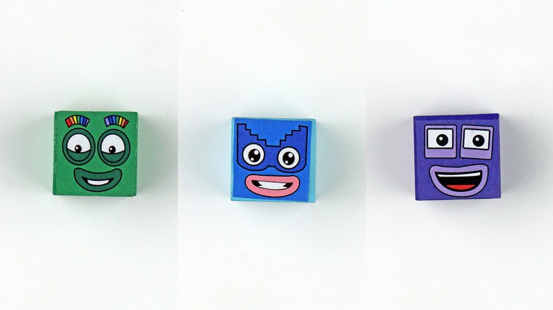 Numberblocks 11 20 Face Blocks Stackable Wooden Blocks Etsy