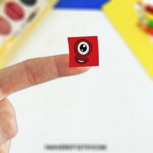 Numberblocks フェイスステッカーシート：遊んで数えよう - 1インチまたは3/4インチブロック