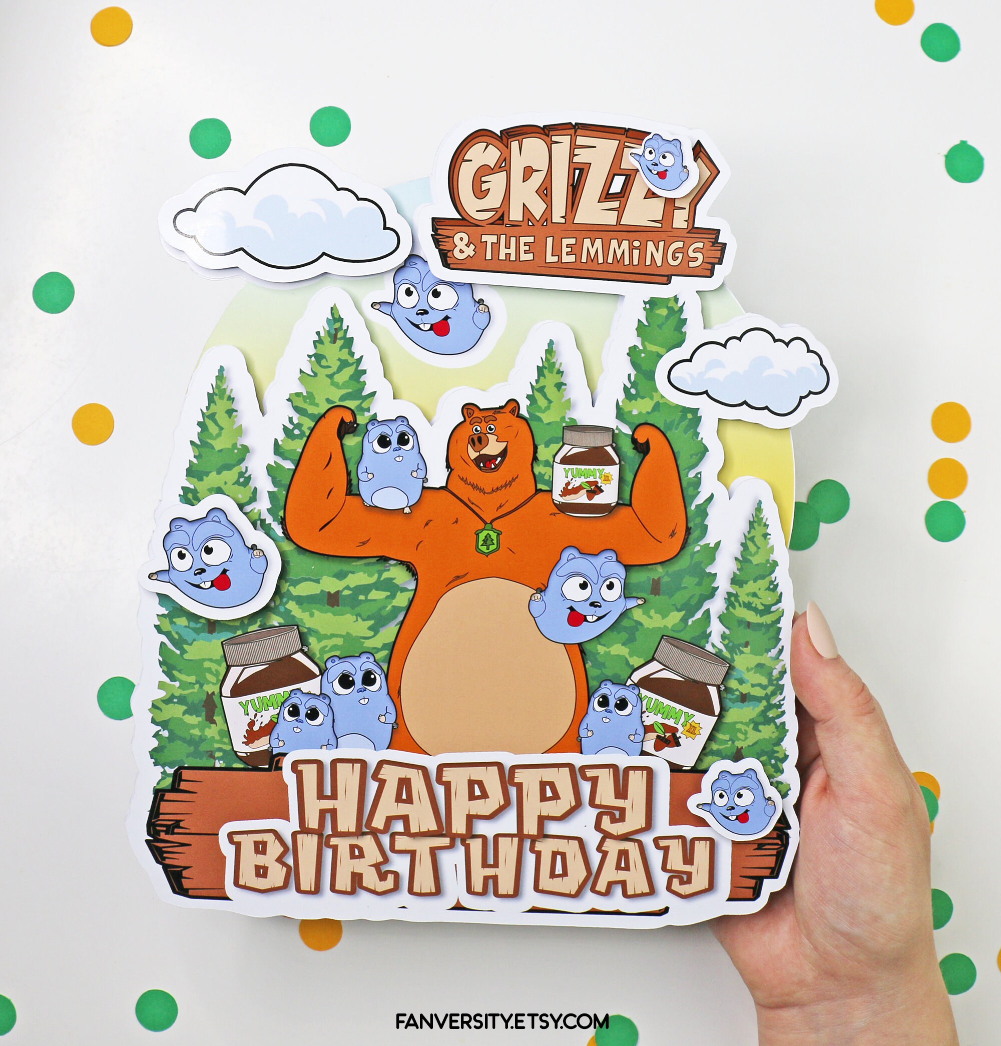 Grizzy and the Lemmings Movie – Edible Cake Topper – Edible Cake