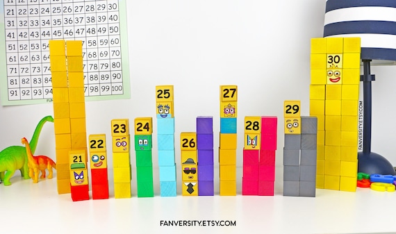 Numberblocks 21 30 Blocks Stackable Wooden Blocks -  Denmark