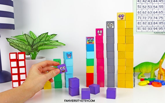 Numberblocks 11 20 Blocks, Stackable Wooden Blocks Spillproof