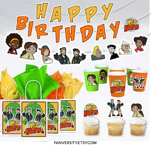 Wild Adventure Birthday Party Banner, Cups, Napkins & Bags
