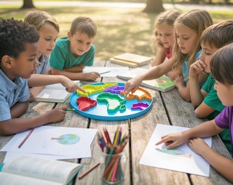 Weltkarte Sensorisches Tablett zum Earth Day - Baue deine eigene Welt - Kontinent & Ozean Montessori