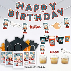 Hilda Birthday Party Supplies: Banner, Bags, Cups & Napkins