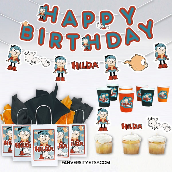 Hilda Party Supply - Hilda Birthday Party Banner, Birthday Bags, Party Cups and Party Napkins