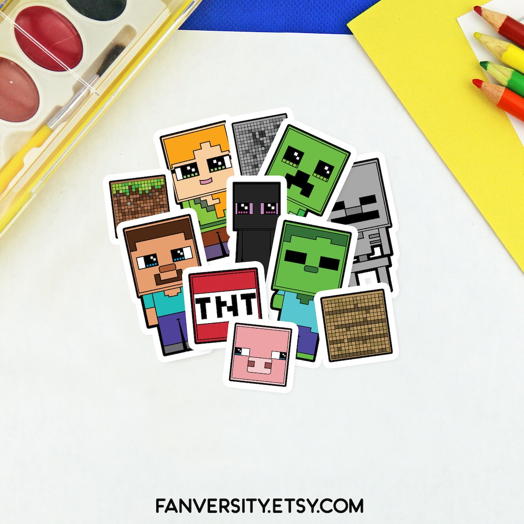 Pixel Rafe Sticker Gaming Pixel Stickers: Waterproof Vinyl Decals, Party Favors - Etsy