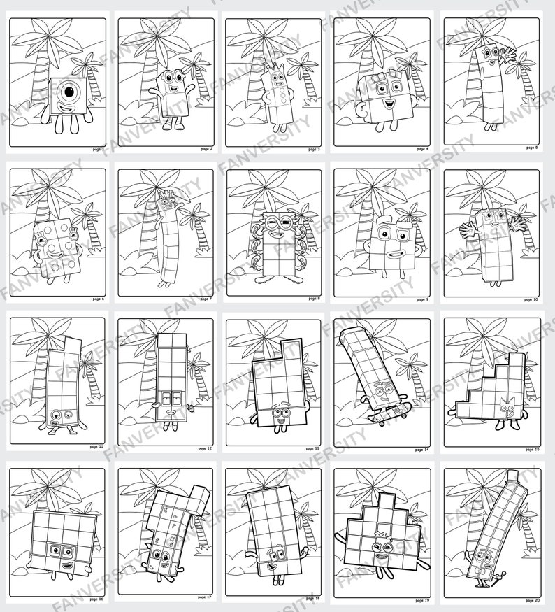 Numberblocks Coloring Book 1 to 20 Coloring Pages as ...