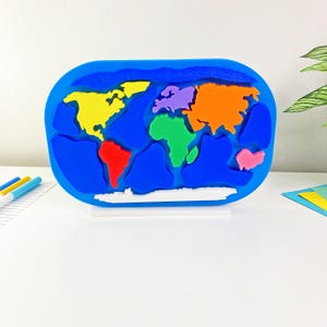 Weltkarte Puzzle und Modell - Geographie-Lernwerkzeug - MINT für Kinder