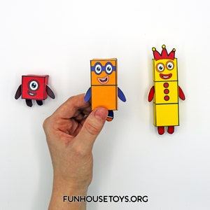 Number 1 to 10 Blocks Paper Toys, Cake Topper, Party Table Decoration, Character Stands