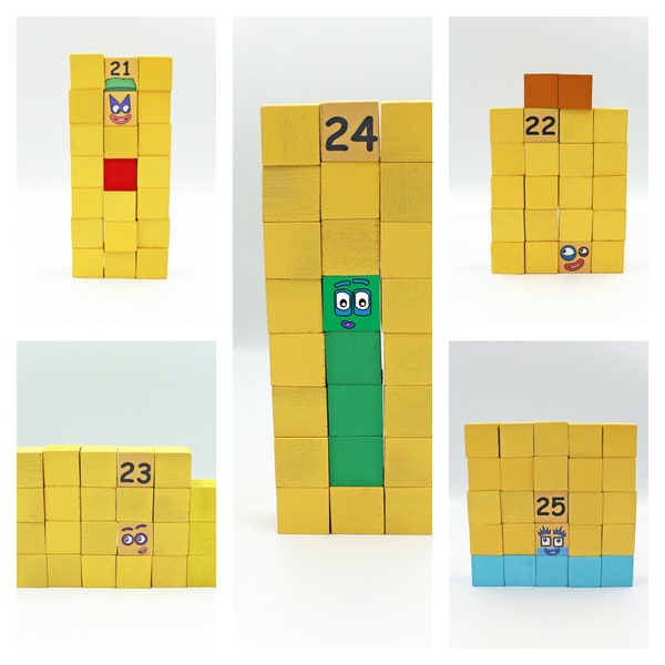 Number 21-25 Blocks Stackable Wooden Blocks