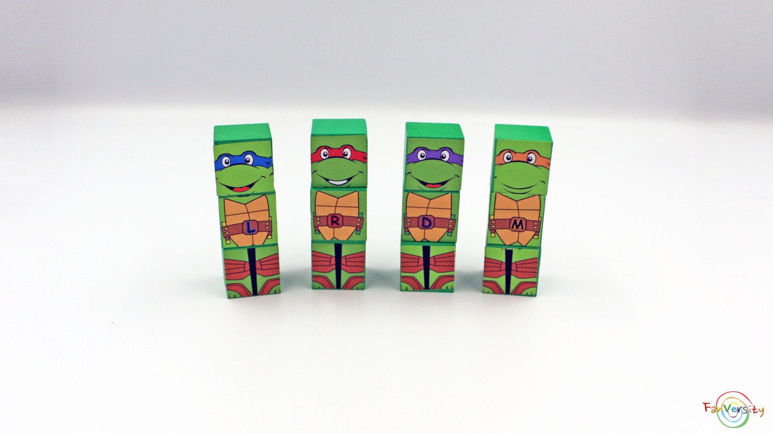 Ninja Turtles Stackable Wooden Blocks Etsy
