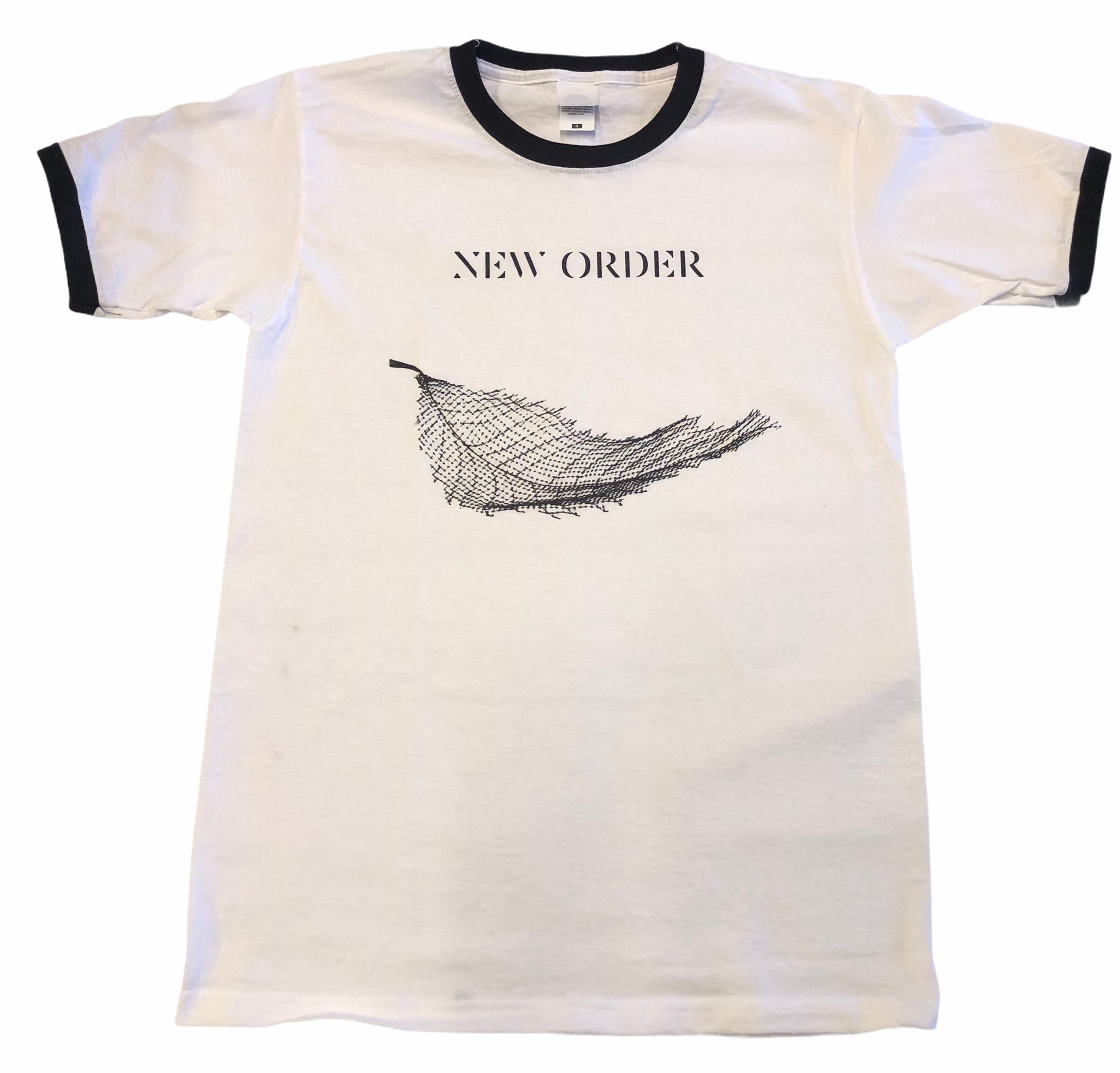 New Order Leaf Outline 'White' Ringer T-Shirt New Order Leaf Outline 'White' Ringer T-Shirt