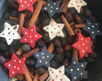 Primitive Red White and Blue Stars Bowl Fillers