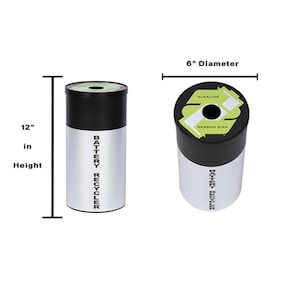 Two BATTERY RECYCLER® Collection Containers for all types of spent batteries safely in a Battery Recycler  waste container for Recycling.