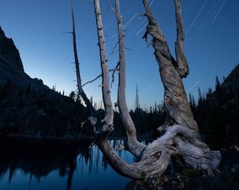 Sawtooh Lake Star Trails, Sawtooth Wilderness, Idaho | Landscape Photography | Photographic Print, Canvas, Metal | Fine Art | Wall Decor