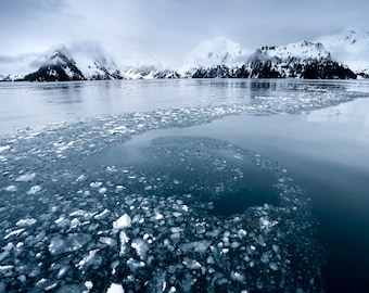 Swirling Ocean Ice in Kenai Fjords National Park, Alaska | Fine Art Landscape Photography | Print, Canvas, Metal | Home Wall Decor