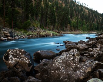 The Main Salmon River, Idaho, from Hida Creek/Camp | Landscape | Scenic | Photographic Print, Canvas, Metal | Fine Art | Wall Decor |