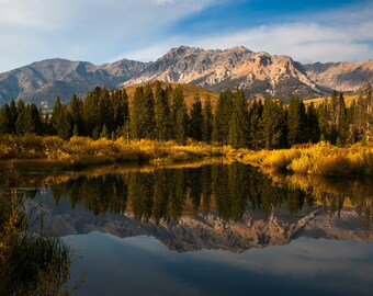 Boulder Mountains Reflection, Idaho | Landscape Photography | Photographic Print, Canvas, Metal | Fine Art | Wall Decor | Sunset |