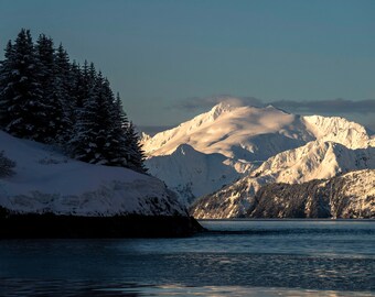 Mountain Sunrise, Aialik Bay, Kenai Fjords National Park Alaska | Fine Art Landscape Photography | Print, Canvas, Metal | Home Wall Decor