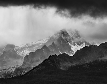 Storm over Decker, Sawtooth Mountains, Idaho | Landscape Photography | Photographic Print, Canvas, Metal | Fine Art | Wall Decor | B&W