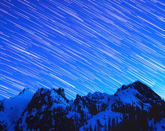 Star Trails over Alice Lake, Sawtooth Wilderness, Idaho | Landscape Photography | Photographic Print, Canvas, Metal | Fine Art | Wall Decor