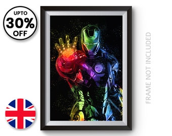 Marvel Avengers War Machine Art Print Jim Rhodes Endgame Superhero Poster on 100/% Cotton Paper Iron Man Abstract Movie Poster