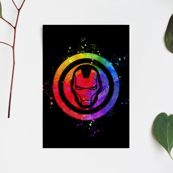 iron man badge painting the avengers logo archival fine art etsy