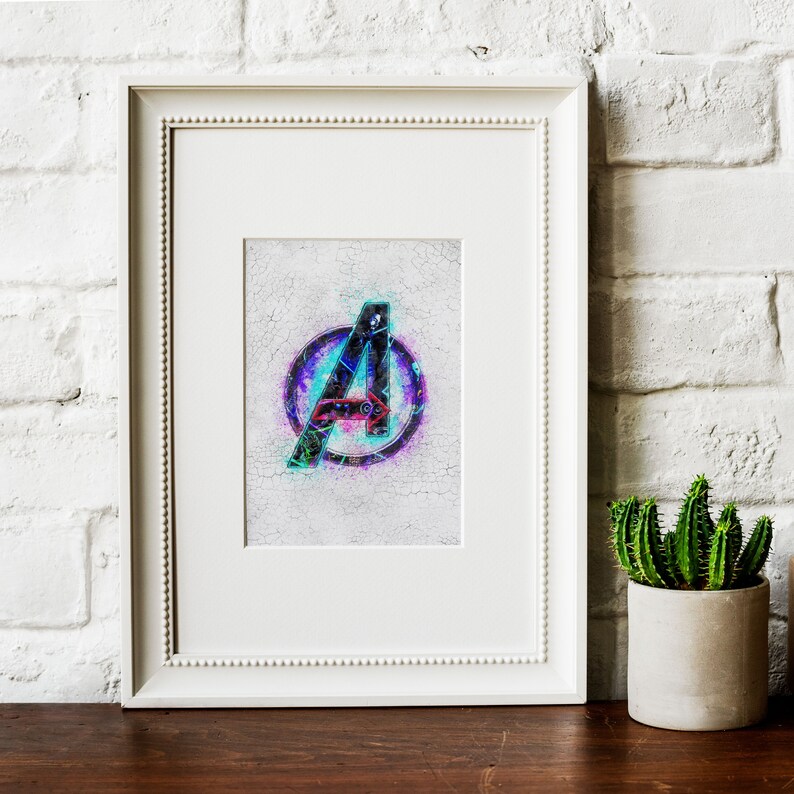 Marvel Avengers Logo Wall Art Print Infinity War Endgame Etsy UK